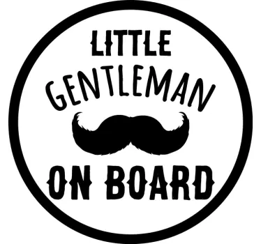 Little gentleman baby on board sticker - TenStickers