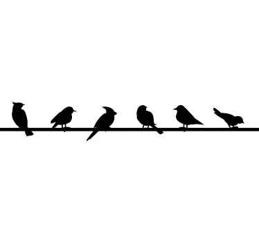 Wall border sticker avian on cable - TenStickers