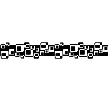 Black and white squares border decal - TenStickers