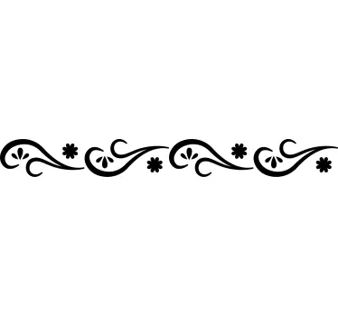 Cute flowers with leaves border decal - TenStickers