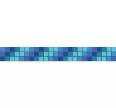 Light blue tiles effect border decal - TenStickers