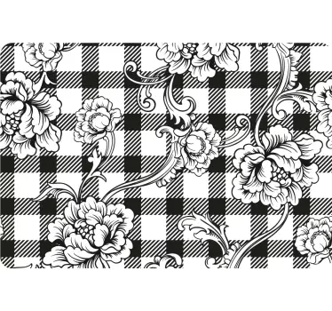 Laptop skin floral checkered design - TenStickers