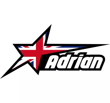 United Kingdom flag with custom name Motorbike sticker - TenStickers