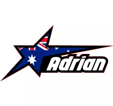 Australia flag and custom name motorbike sticker - TenStickers