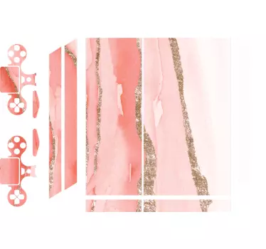 Pink marble texture with glitters ps4 skin - TenStickers
