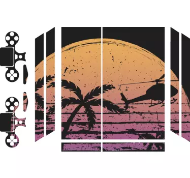 Sunset Helicopter Scene PS4 skin - TenStickers