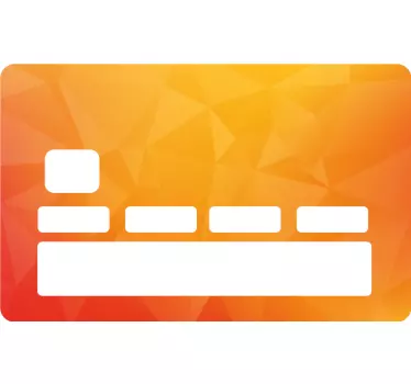 Abstract low poly orange  bank card sticker - TenStickers