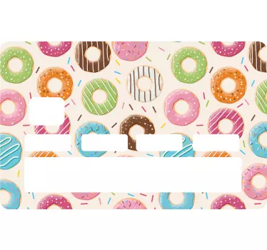 Pattern design of coloured donuts bank card decal - TenStickers