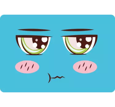 Cute Face Illustration laptop skin - TenStickers
