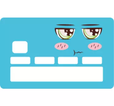 Cute facial expression credit card sticker - TenStickers