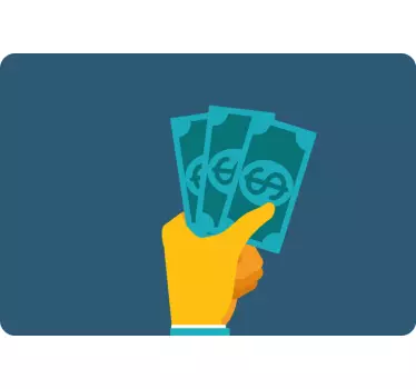 Hand Holding Cash laptop skin - TenStickers