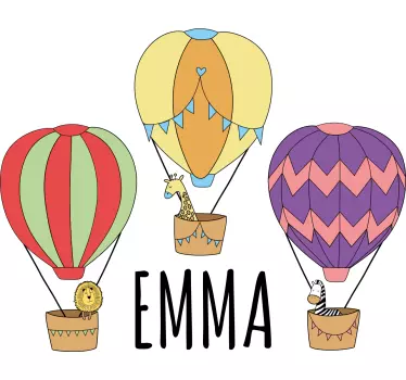 Lively hot air balloons wall sticker for kids - TenStickers