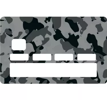 Gray camouflage design bank card sticker - TenStickers
