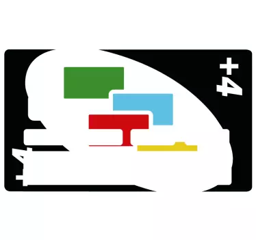 +4 UNO card game bank card sticker - TenStickers