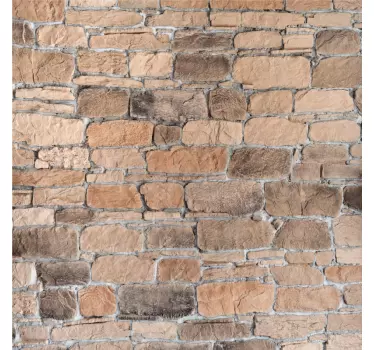 Light brown stone bricks rustic pattern wall sticker - TenStickers
