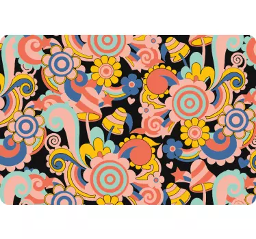 Psychedelic tropical flowers design laptop stickers - TenStickers