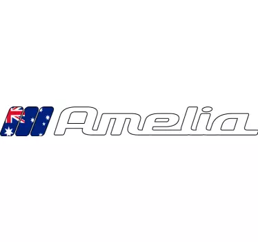Australia flag in rectangle and custom name motorcycle stickers - TenStickers