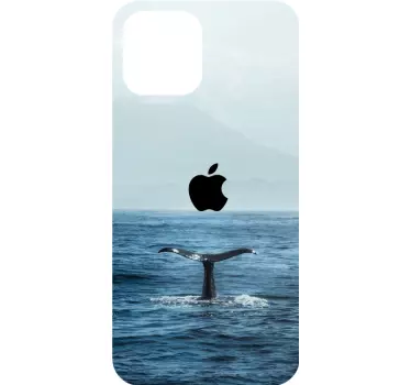 Whale Tail Splashing iPhone sticker - TenStickers