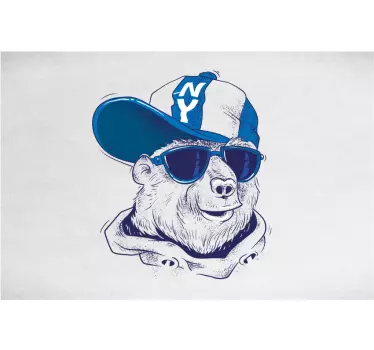 Cool Bear Portrait laptop skin - TenStickers