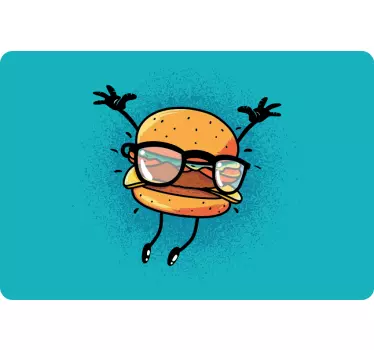 Cheesy burger graffiti cartoon laptop sticker - TenStickers