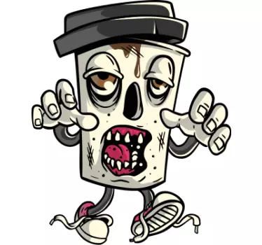 Coffee zombie graffiti character urban decal - TenStickers