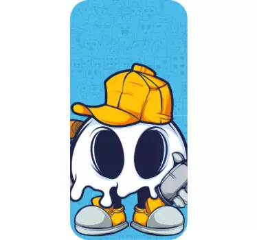 Ghost character with hat iPhone sticker - TenStickers