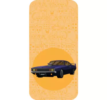Purple Muscle Car iPhone sticker - TenStickers