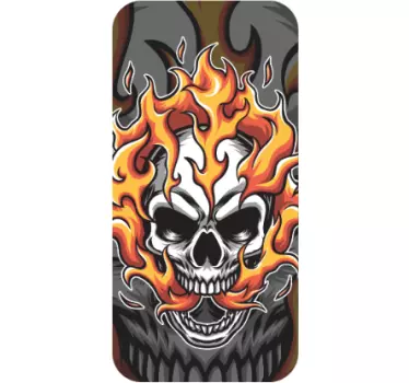 Flaming Skull Artwork iPhone sticker - TenStickers