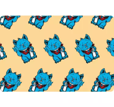 Cheerful Blue Cat laptop skin - TenStickers