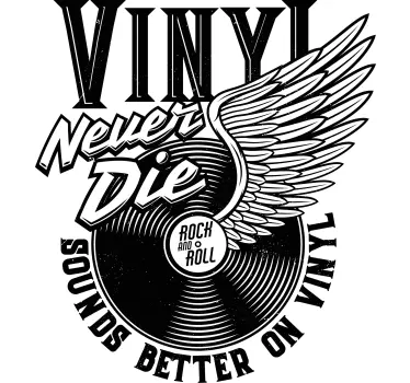 Vinyl wing with quote rock sticker - TenStickers