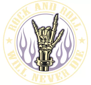 Skeleton hand gesture rock sticker - TenStickers