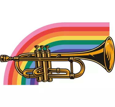 Colorful brass trumpet wall decals for teenagers room - TenStickers