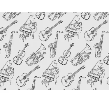Musical Instruments Pattern laptop skin - TenStickers