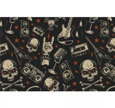 Rock Skull Patterns laptop skin - TenStickers