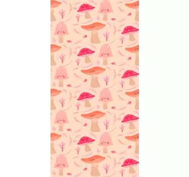 Happy classical mushrooms fridge decals - TenStickers