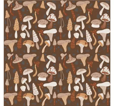 Forest mushrooms on brown decals for furniture - TenStickers