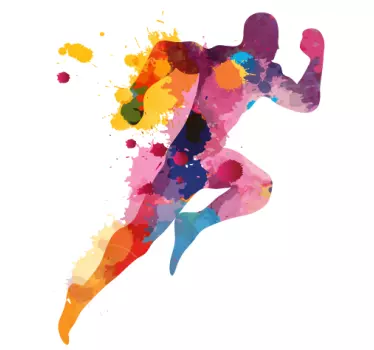 Burst of Energy Runner Wall Sticker - TenStickers