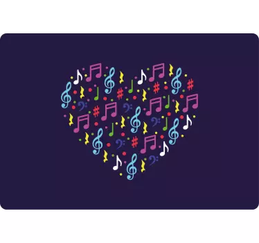 Colorful Heart Notes laptop skin - TenStickers