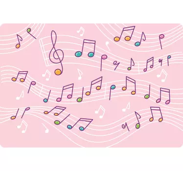 Musical Notes Pattern laptop skin - TenStickers