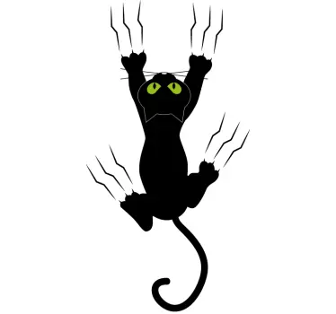 Cat on the Wall Kids Sticker - TenStickers