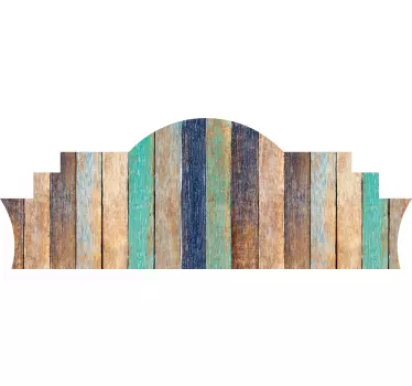 Brown wood planks pattern headboard wall decal - TenStickers