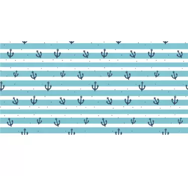 Anchor on stripes pattern bank card sticker - TenStickers