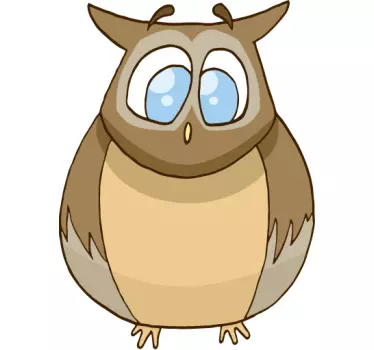 Kids Blue Owl Decal - TenStickers