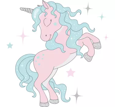 Dreamy unicorn sparkless illustration wall sticker - TenStickers