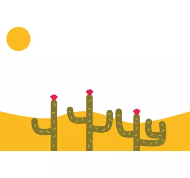 Cactus Desert Laptop Sticker - TenStickers