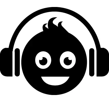Dj Smiley Laptop Sticker - TenStickers