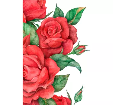 Haning big roses flower wall decal - TenStickers