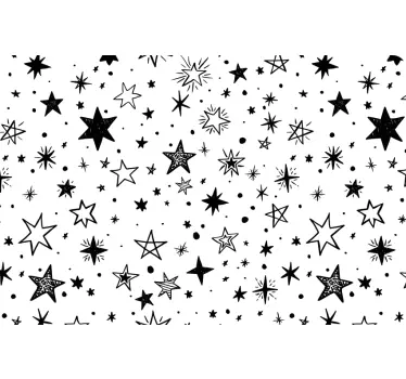 Black star pattern white background laptop stickers - TenStickers