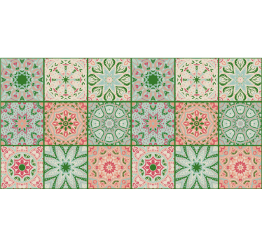 Blue and green tones tile like square decals for furniture - TenStickers