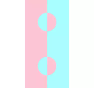 Geometric round color block fridge decals - TenStickers